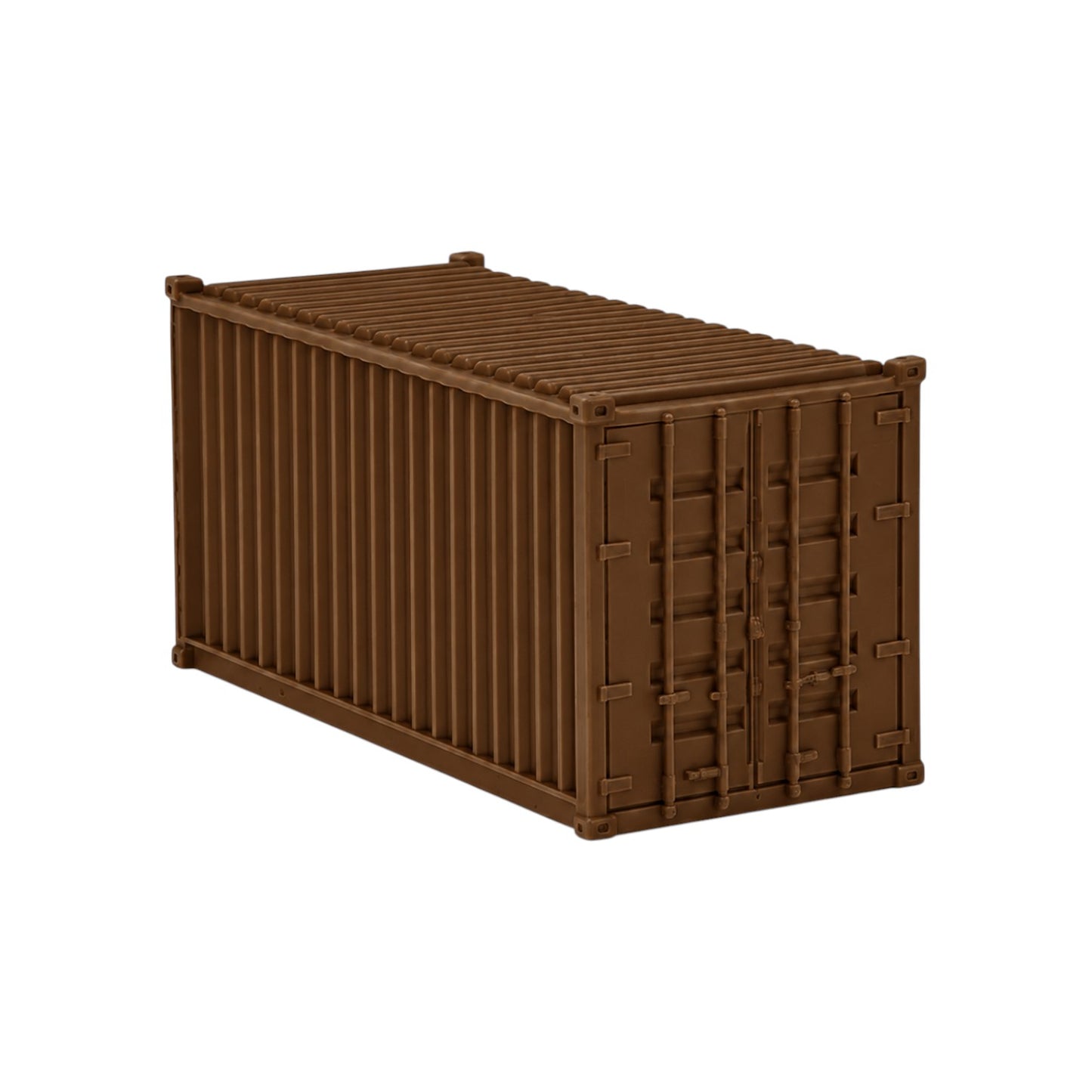 HO Scale 1:87 20' Shipping Containers Brown 2pk