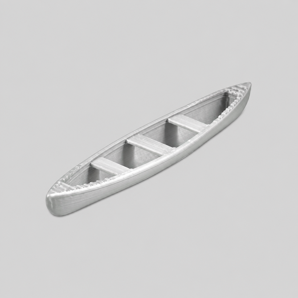 O Scale 1:48 Outdoor Series Canoes Metallic Silver 3pc