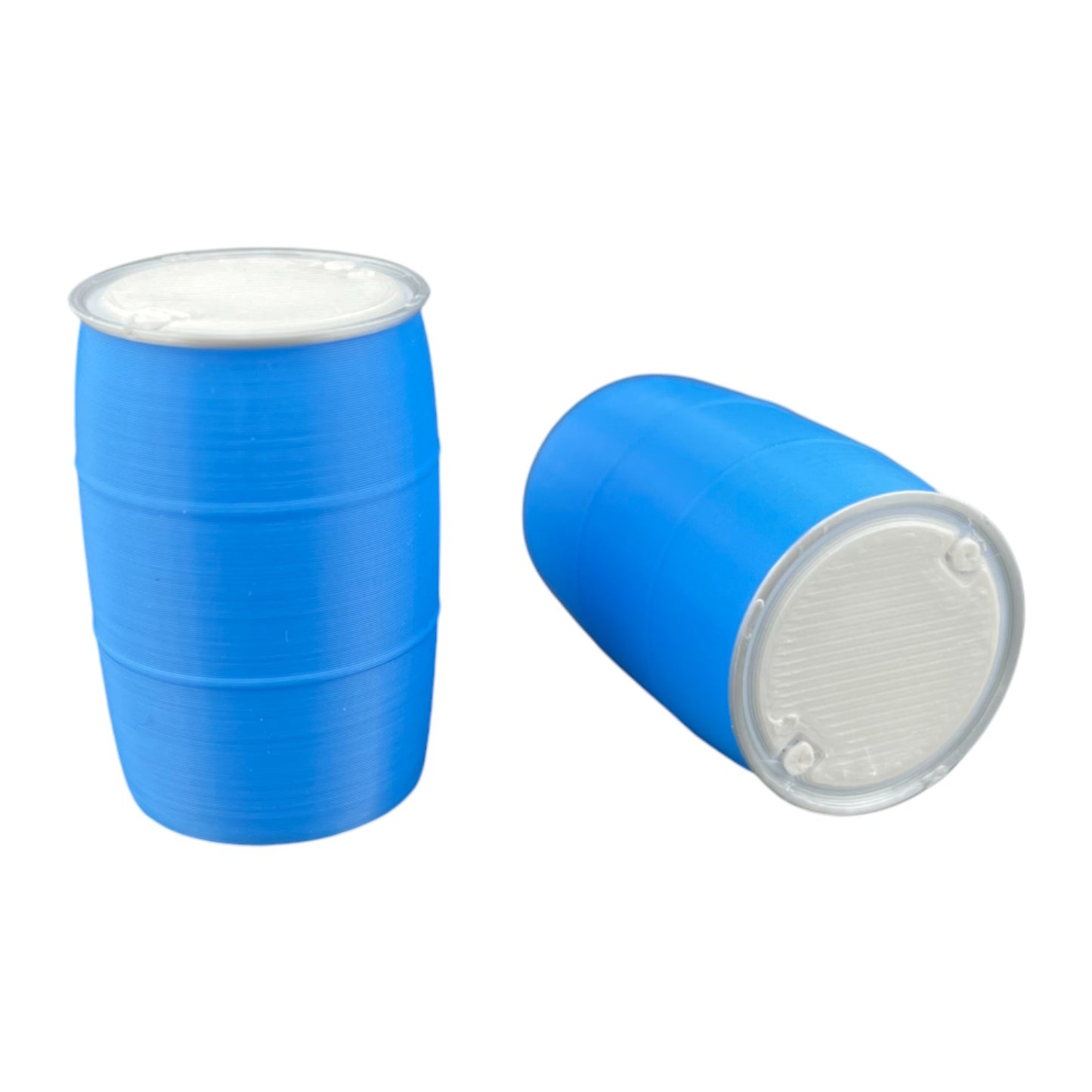 G 1:24 Plastic Drum Rain Barrel 6pc Set-Blue/White Top