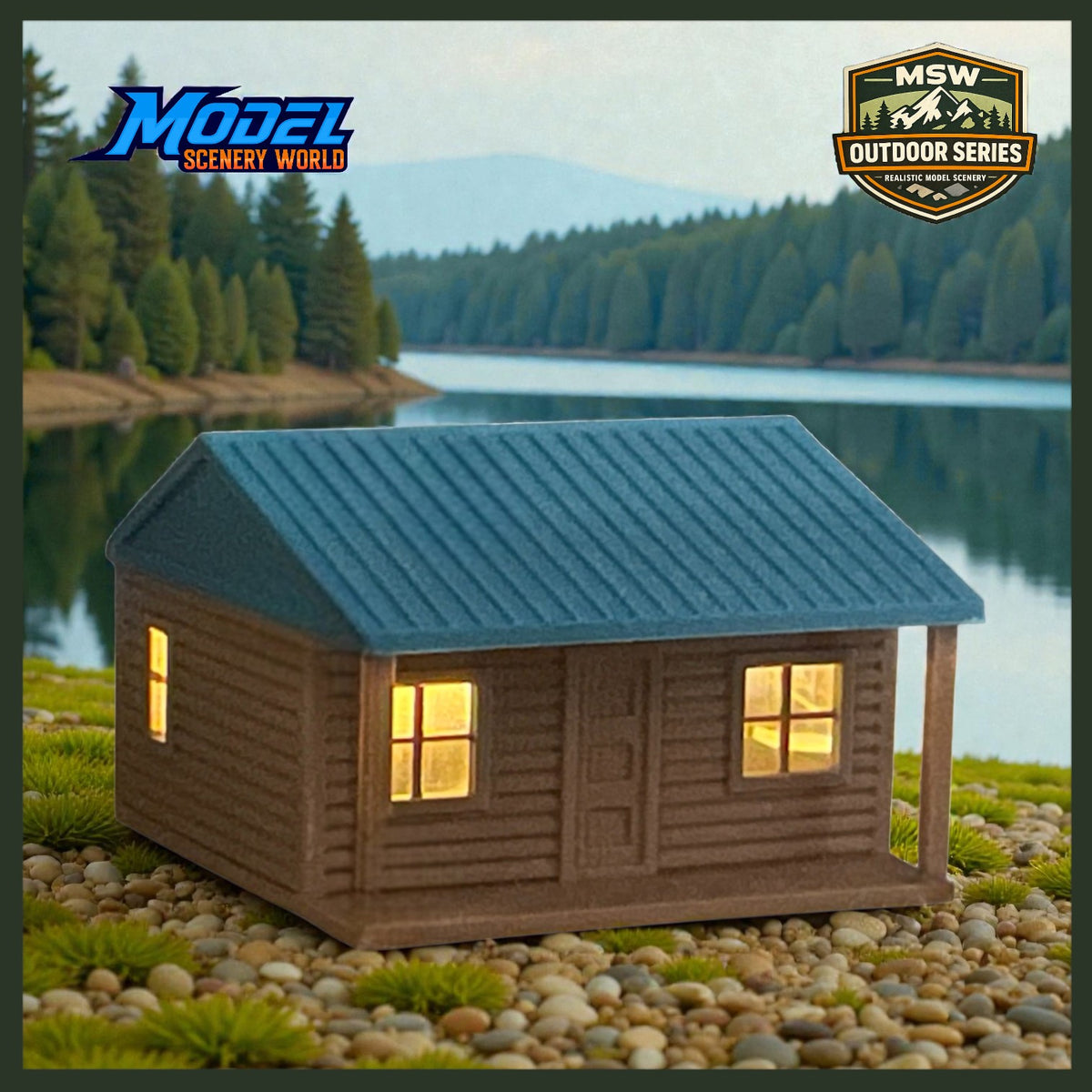 "The Outdoor Series" - Cabin #5 - Camping - Modeled in Color - O Scale 1:48