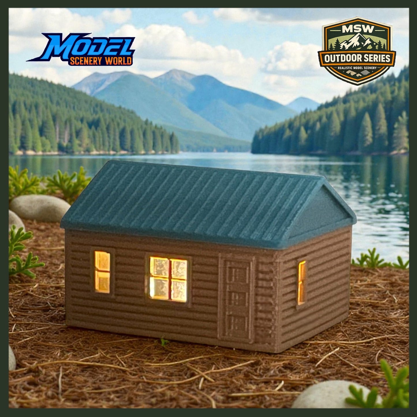 "The Outdoor Series" - Cabin #7 - Camping - Modeled in Color-T Gauge 1:450 Scale