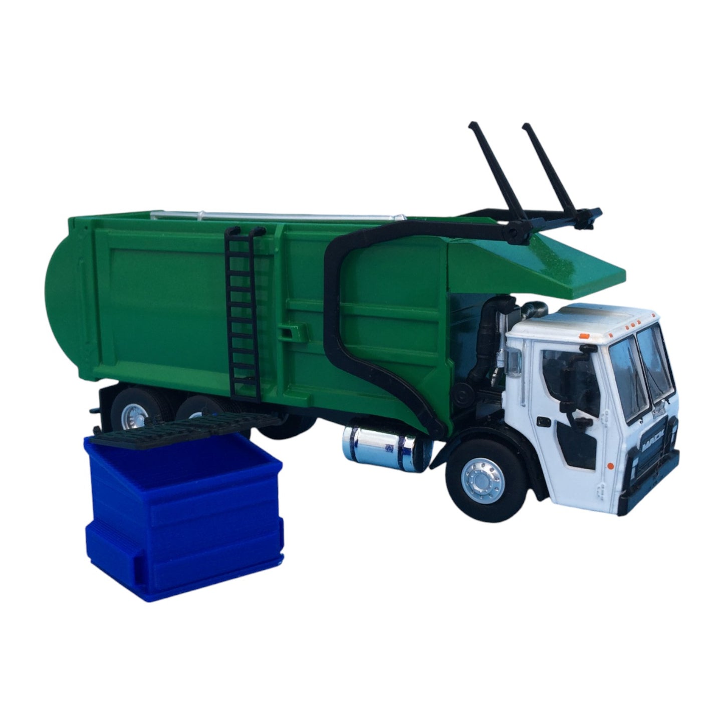 Dumpster for Greenlight Mack Refuse Truck - S Scale 1:64 - NO TRUCK - Color Blue