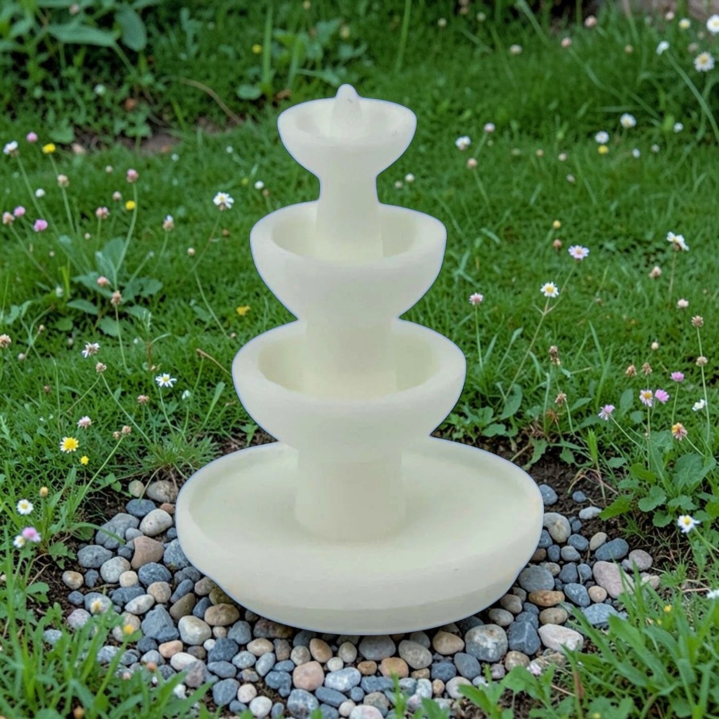 S Scale 1:64 4-Tier Water Fountain Resin Structure