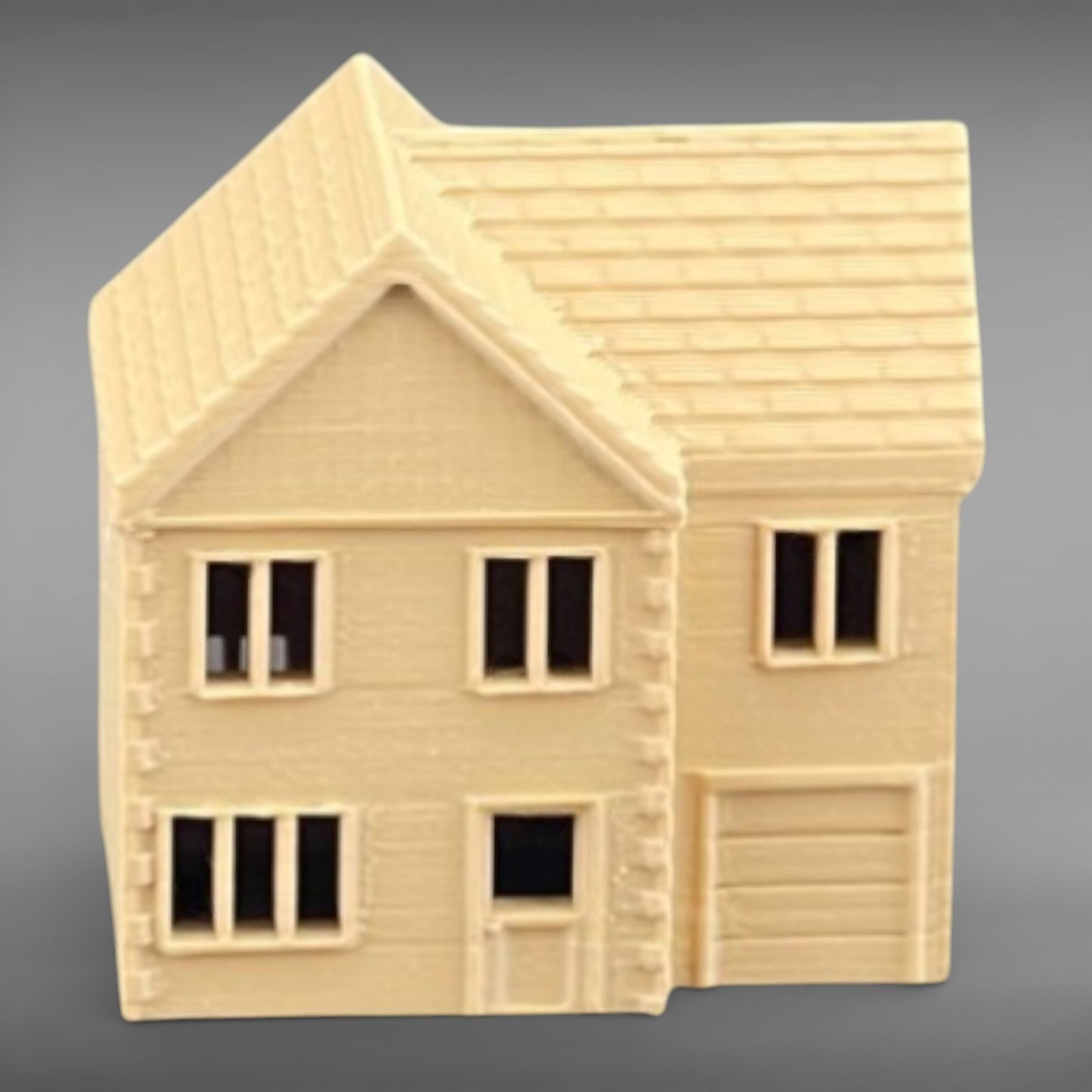 Suburban Row House #2 - Two Story with Garage - N Scale 1:160 - Brown