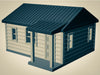 Outdoor Series Cabin #1 - N Scale - Brown/Green