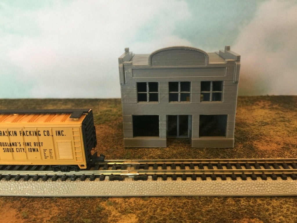20th Century 3 Story Corner Shop Building - N Scale 1:160 3D Printed Model - USA