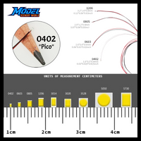 10 Pack Pico 0402 Pre-Wired LEDs ~ 3-12 Volt DC ~ Choose Color