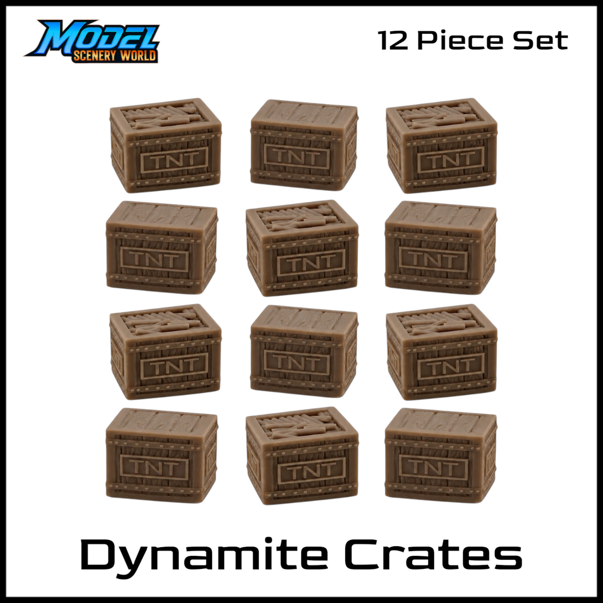 S Scale 1:64 Dynamite Crate Resin 12pc Set