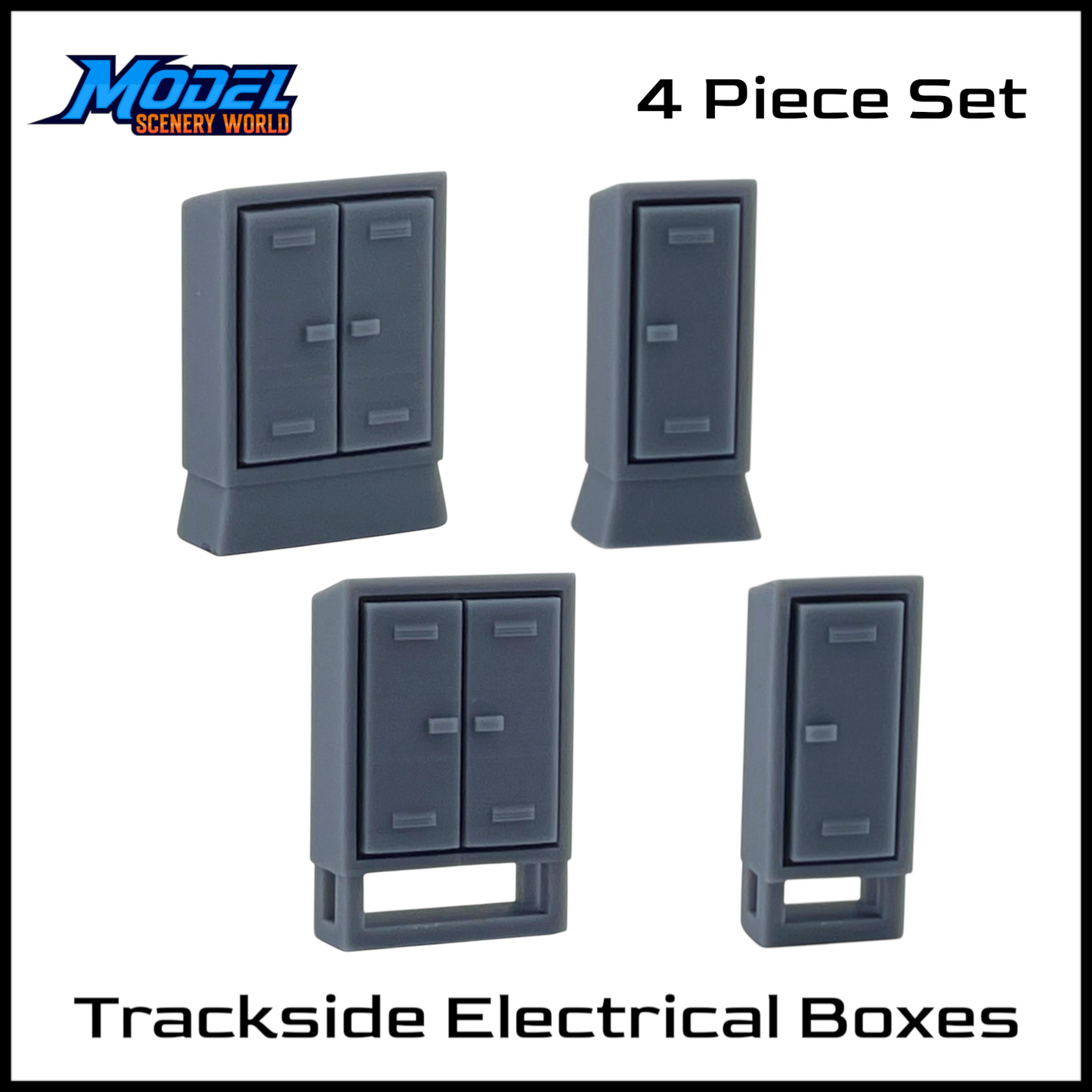 S Scale 1:64 Trackside Electrical Boxes Resin (4pcs)