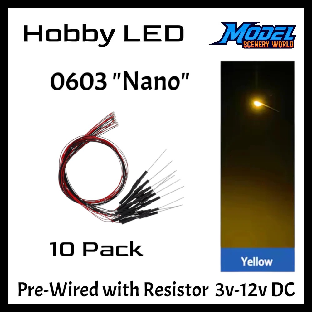 10 Pack LEDs Nano 0603 Pre-Wired Resistor SMD LED ~ 3-12 Volt DC ~ Choose Color