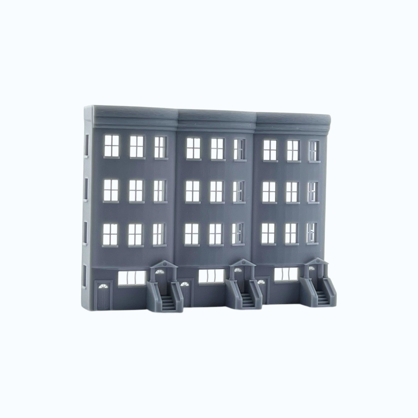 N Scale 1:160 Brownstone Relief 4-Story Row Building