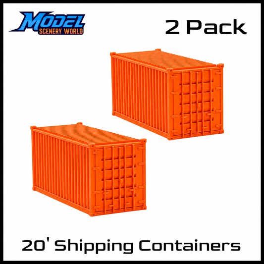 N Scale 1:160 20' Shipping Containers Orange 2pk