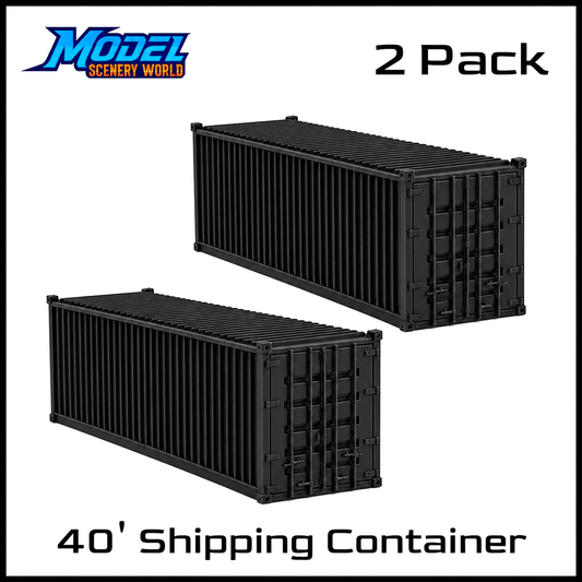 N Scale 1:160 40' Shipping Containers Black 2pk