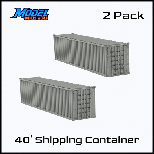 N Scale 1:160 40' Shipping Containers Gray 2pk