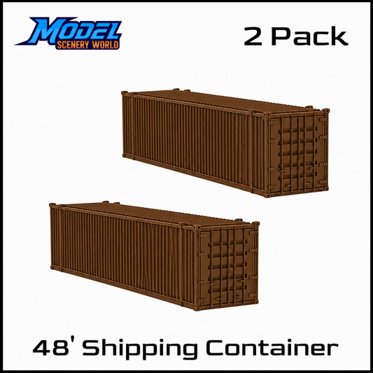 HO Scale 1:87 48' Shipping Containers Brown 2pk