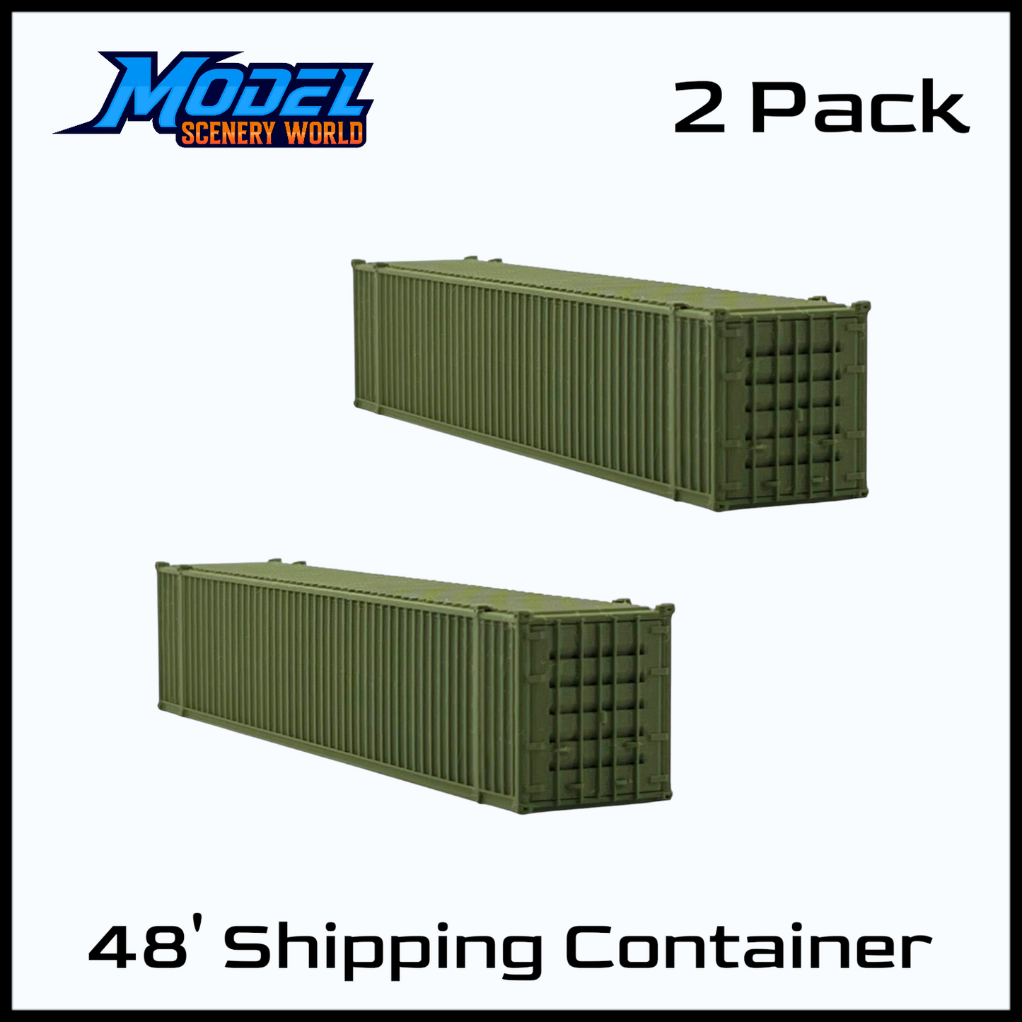 N Scale 1:160 - 48' Shipping Containers (2pk) - Green