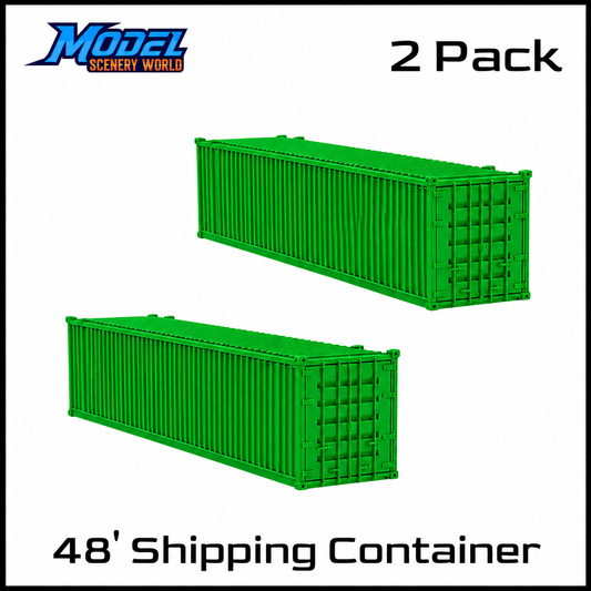 N Scale 1:160 48' Shipping Containers Green 2pk