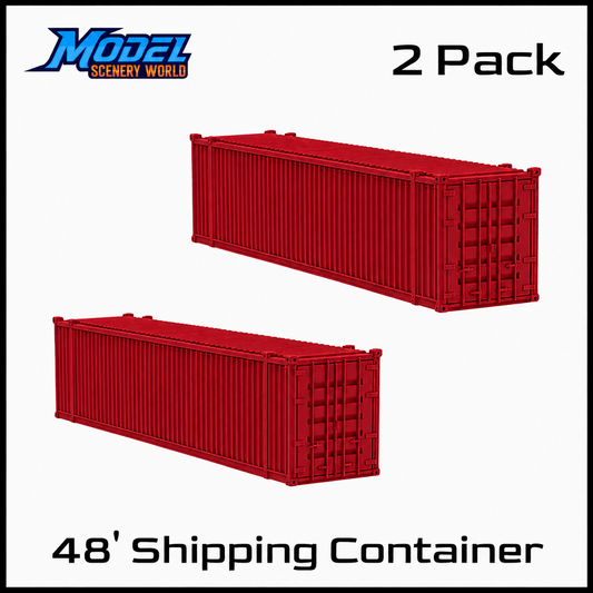 HO Scale 1:87 48' Shipping Containers Red 2pk