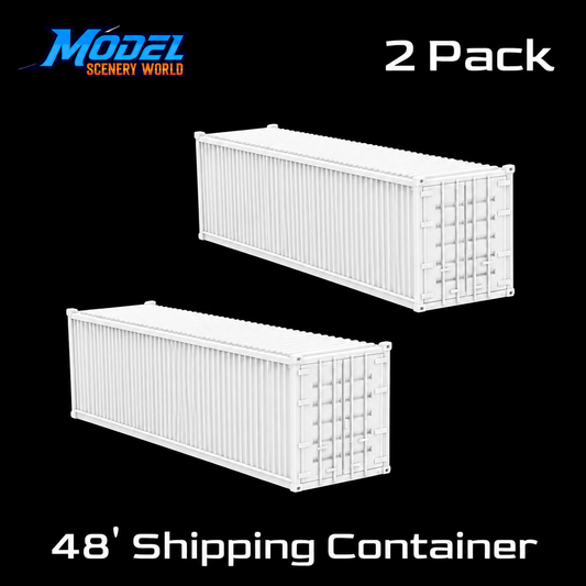 HO Scale 1:87 48' Shipping Containers White 2pk