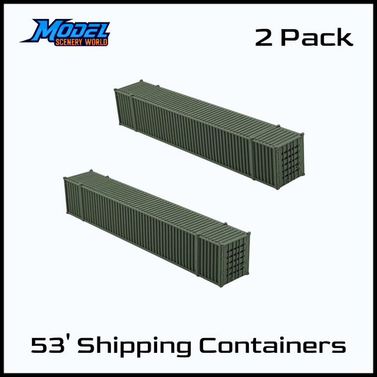 N Scale 1:160 - 53' Shipping Containers (2pk) - Green