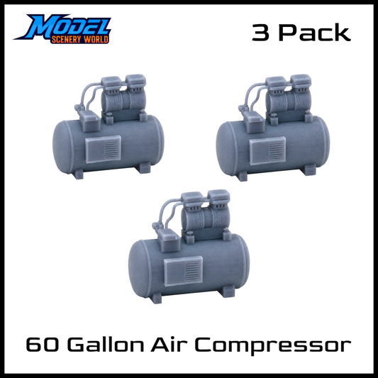 Z Scale 1:220 Air Compressor 60 Gallon Resin Model - 3pk