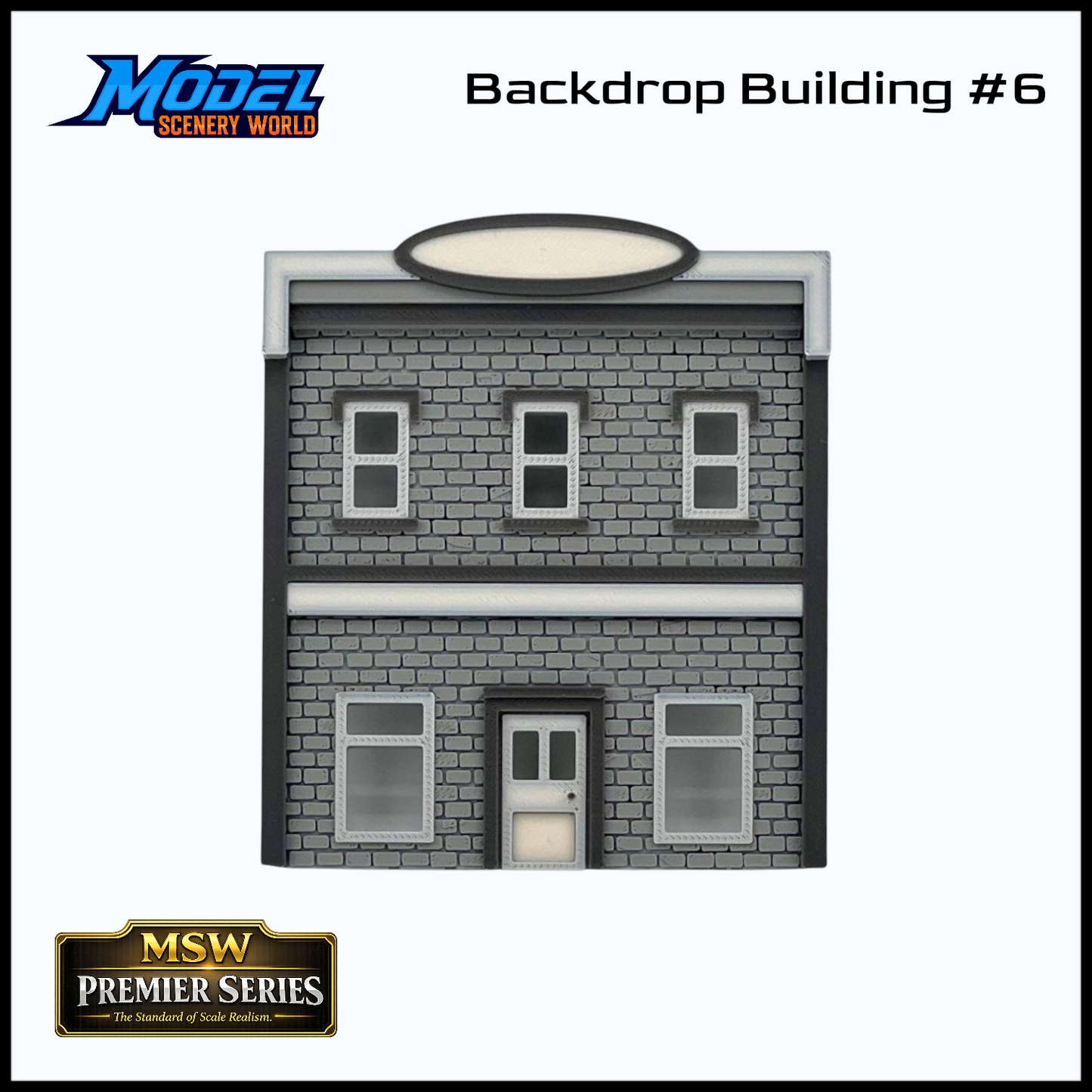 HO Scale 1:87 Backdrop Building - Full Color Model