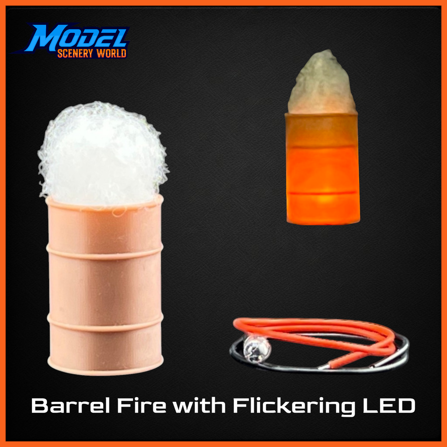 O Scale 1:48 Barrel or Drum Fire with LED Light