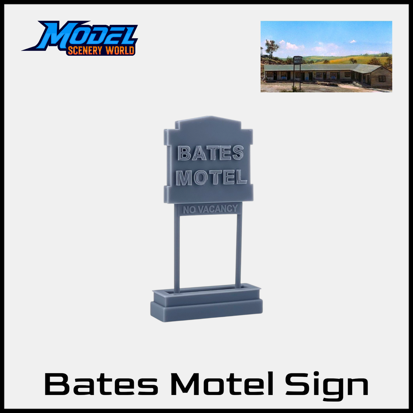 HO Scale 1:87 - Bates Motel Roadside Sign - Resin