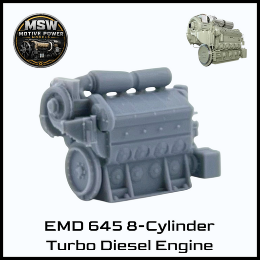 N Scale 1:160 EMD 645 8-Cylinder Turbo Diesel Engine-Resin