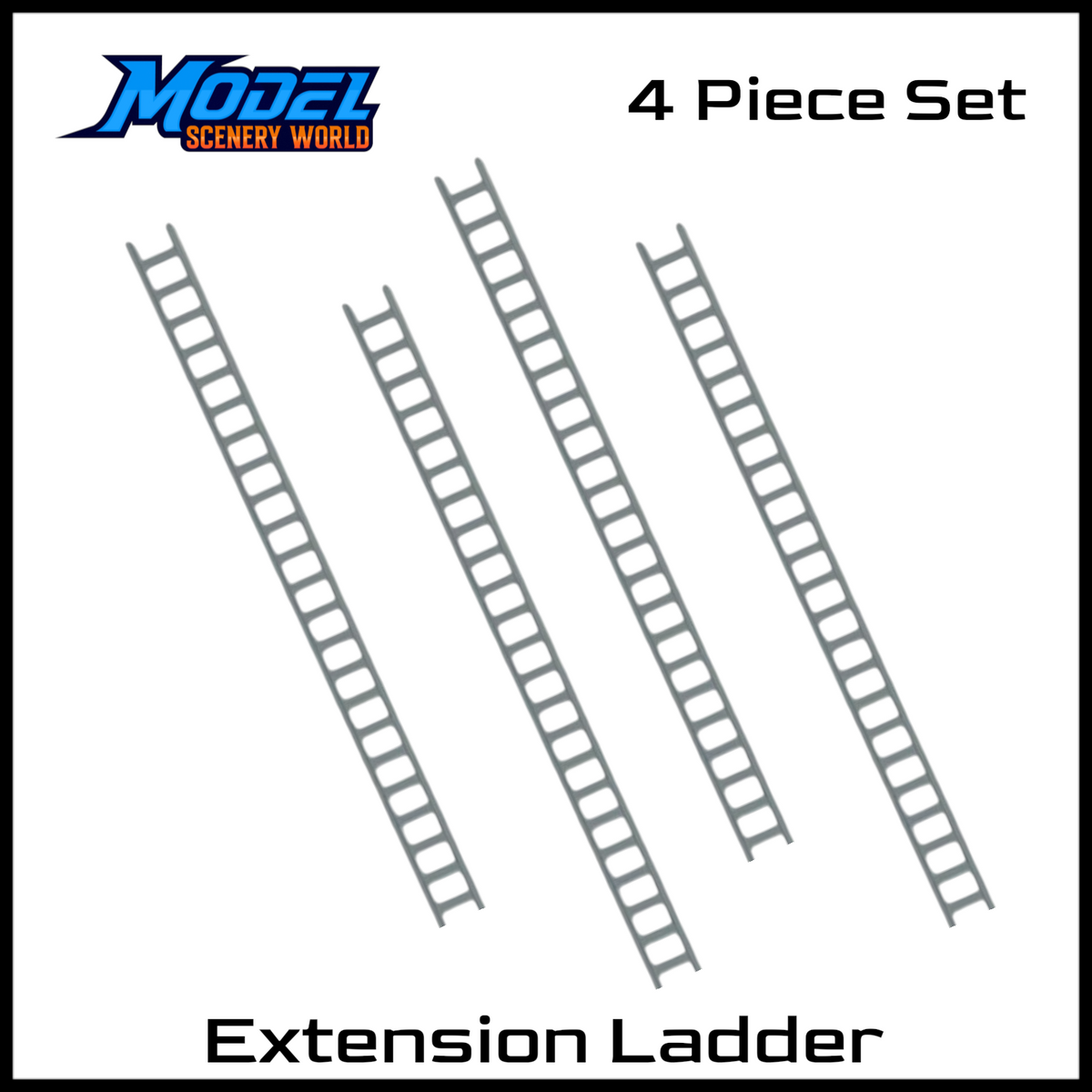 G Scale 1:24 Extension Ladder (4pcs)-Gray