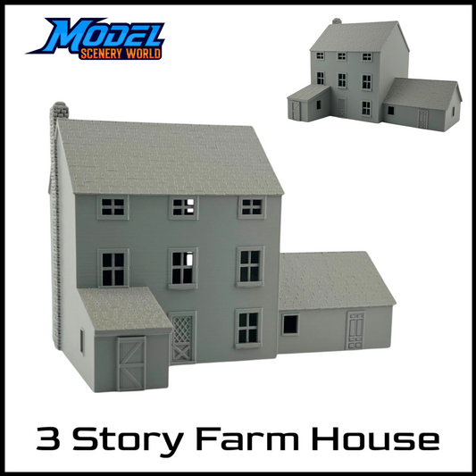 Z Scale 1:220 Farmhouse 3-Story Model Railroad Building