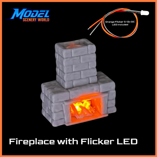 N Scale 1:160 Fireplace with Flicker LED