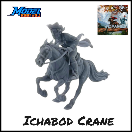 S Scale 1:64 Ichabod Crane Riding Horse Resin Figure