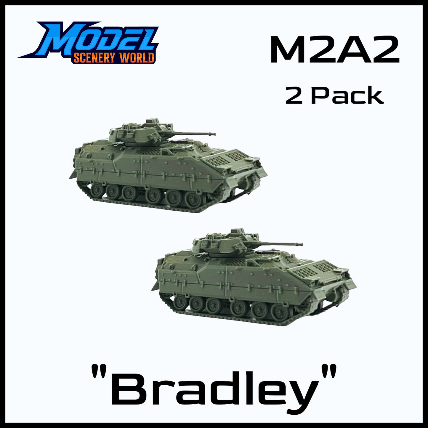 N Scale 1:160 M2A2 Bradley Tank (2pk) - Green