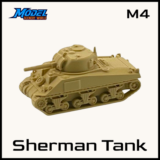HO Scale 1:87 WWII Sherman Tank M4 - Beige