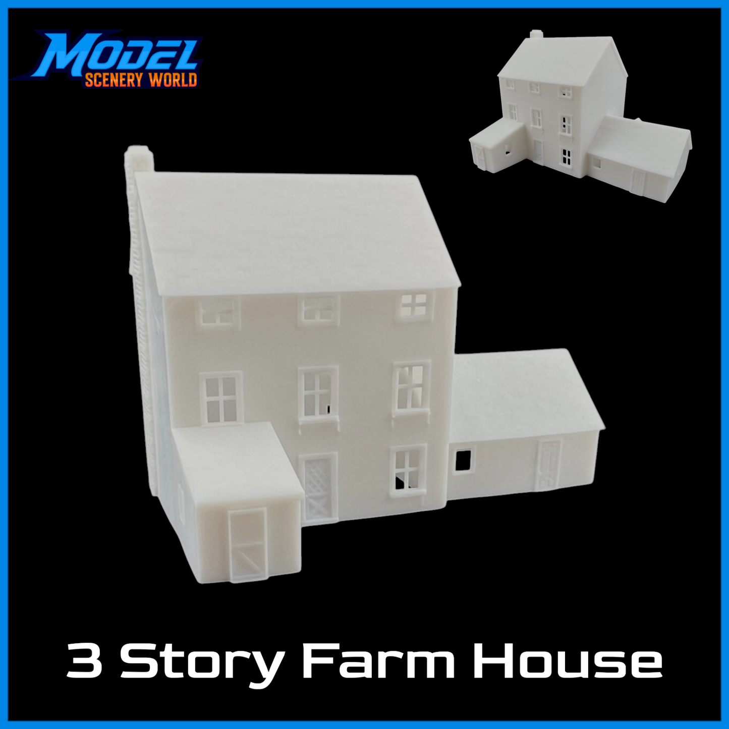 T Gauge 1:450 Scale Farmhouse 3-Story Resin Building