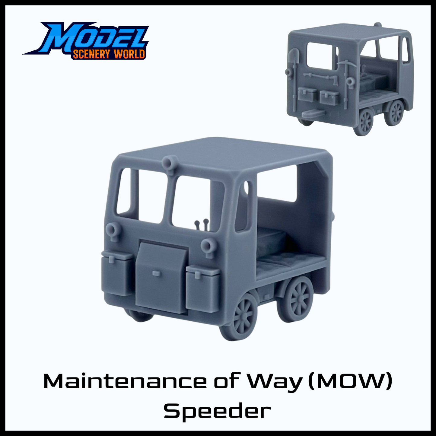 HO Scale 1:87 Maintenance of Way Speeder Rail Vehicle