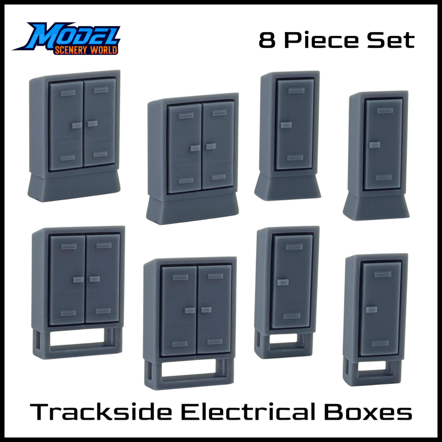 Z Scale 1:220 Trackside Electrical Boxes Resin (8pcs)