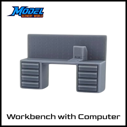Z Scale 1:220 Industrial Workbench Computer Resin Model