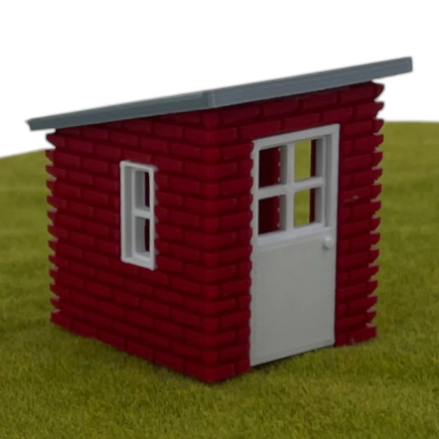 Garden Shed Kit - S Scale 1:64 - Red/White/Silver - Modeled in Full Color