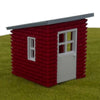 Garden Shed Kit - TT Scale 1:120 - Red/White/Silver - Modeled in Full Color