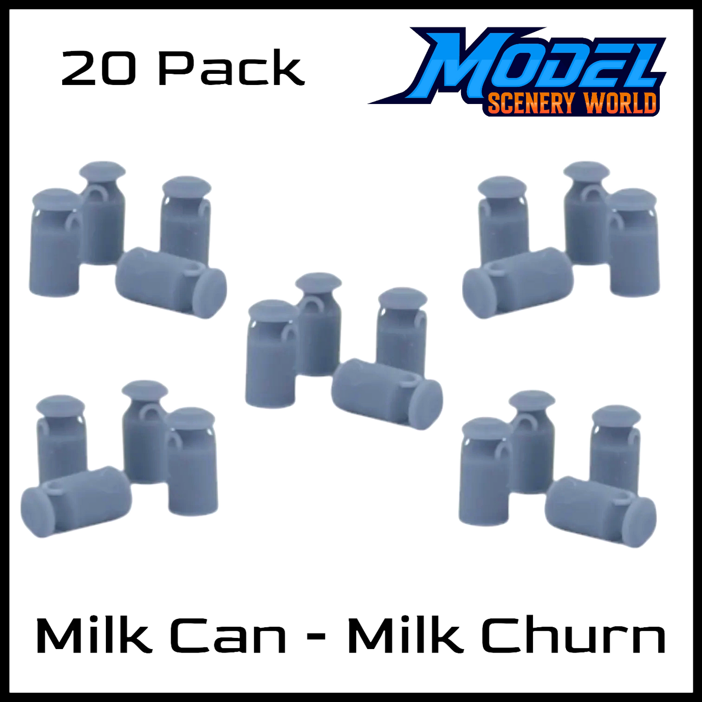 Milk Churn/Milk Can (20pk) - N Scale 1:160 - Gray