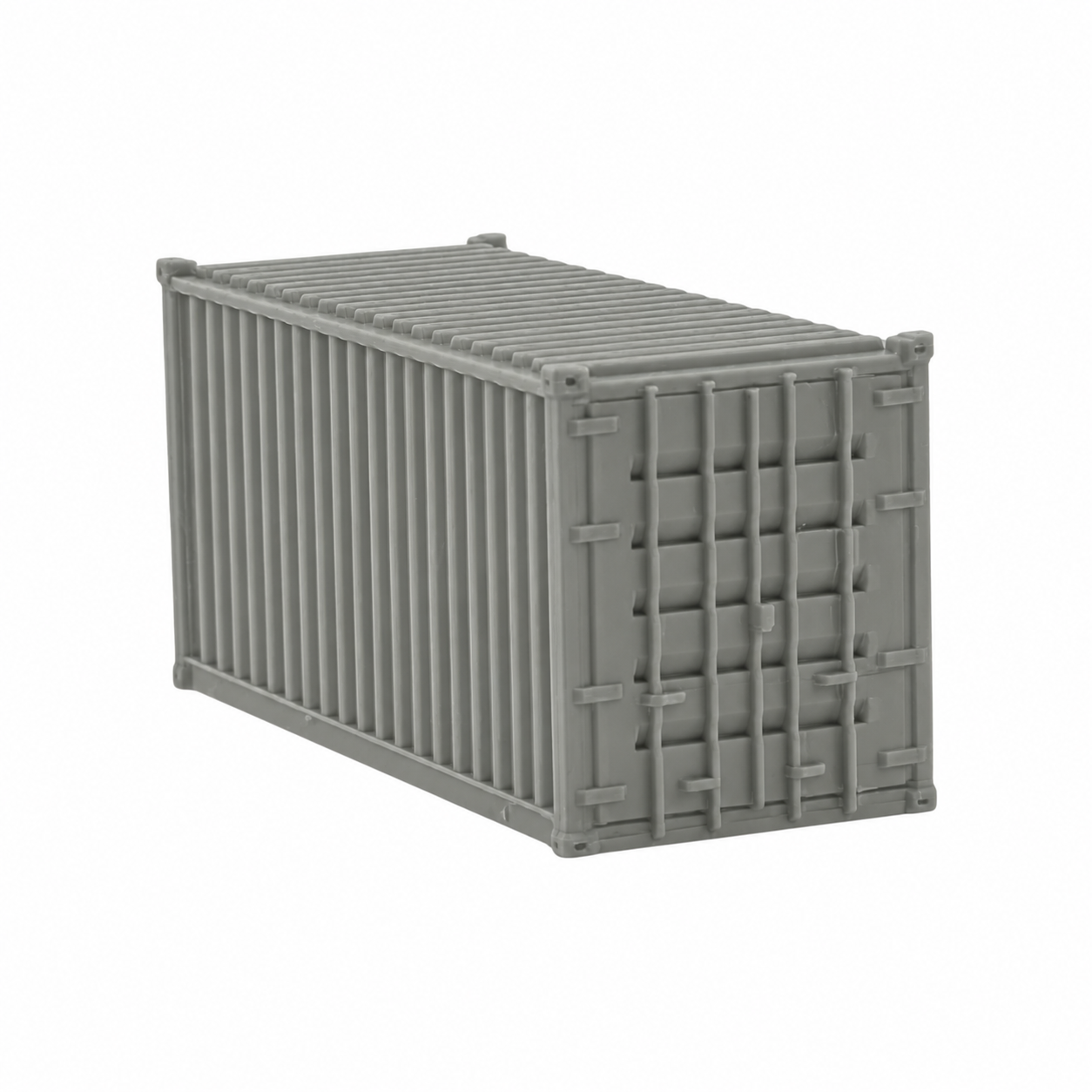 HO Scale 1:87 20' Shipping Containers Gray 2pk