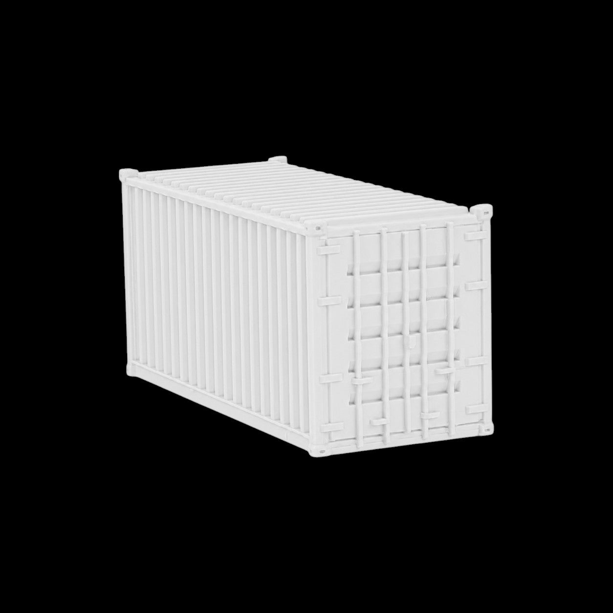 HO Scale 1:87 20' Shipping Containers White 2pk