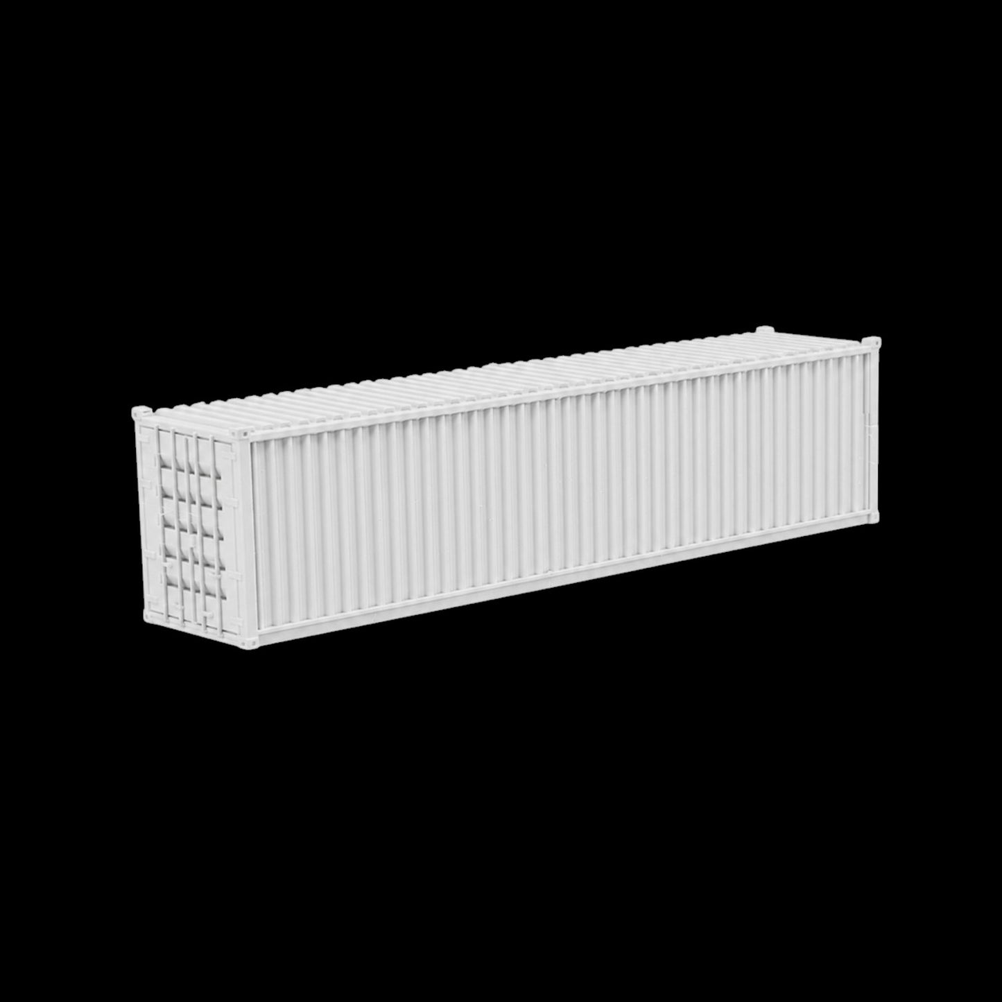 HO Scale 1:87 40' Shipping Containers White 2pk
