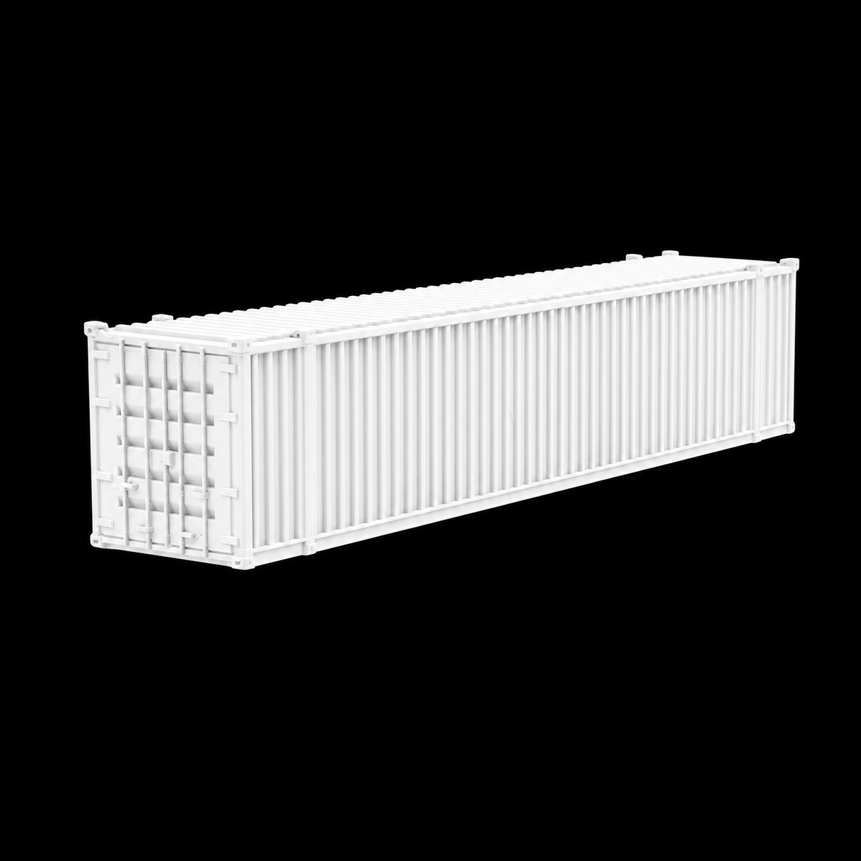 N Scale 1:160 48' Shipping Containers White 2pk