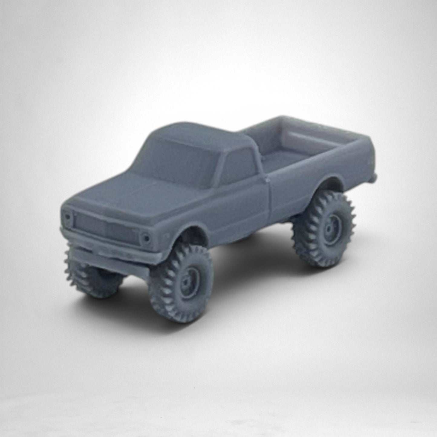 N Scale 1:160 1972 Chevy Big Tire Pickup Truck Resin 2pk
