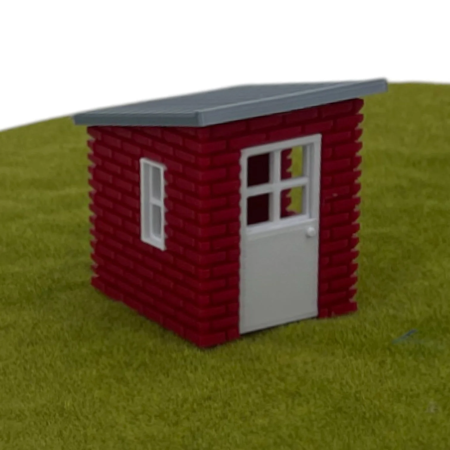 Garden Shed Kit - S Scale 1:64 - Red/White/Silver - Modeled in Full Color