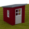 Garden Shed Kit - TT Scale 1:120 - Red/White/Silver - Modeled in Full Color