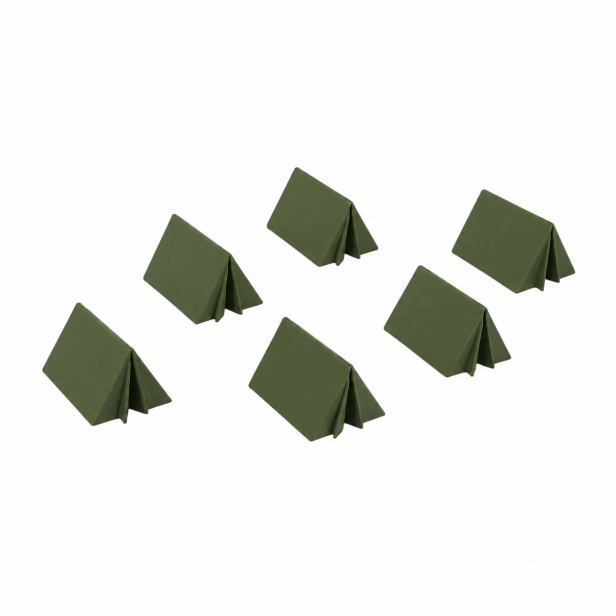 Z Scale 1:220 Outdoor Series Army Green Camping Tents 6pk